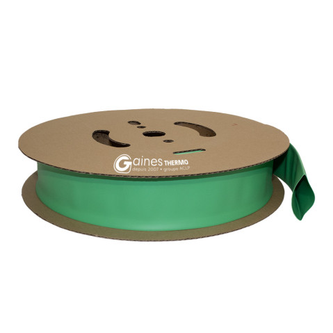 Reel of the heat shrinkable tubing green flattened ratio 2-1 held 135° C