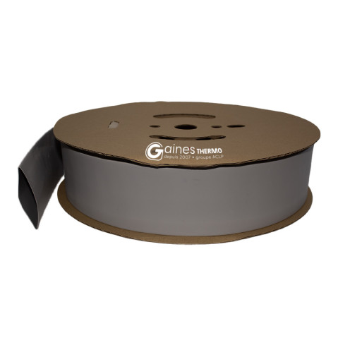 Bobine de gaine thermorétractable à paroi fine aplatie grise rétreint 3:1 tenue à 135°C