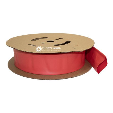 Reel of the heat shrinkable tubing red flattened ratio 2:1 held 135° C