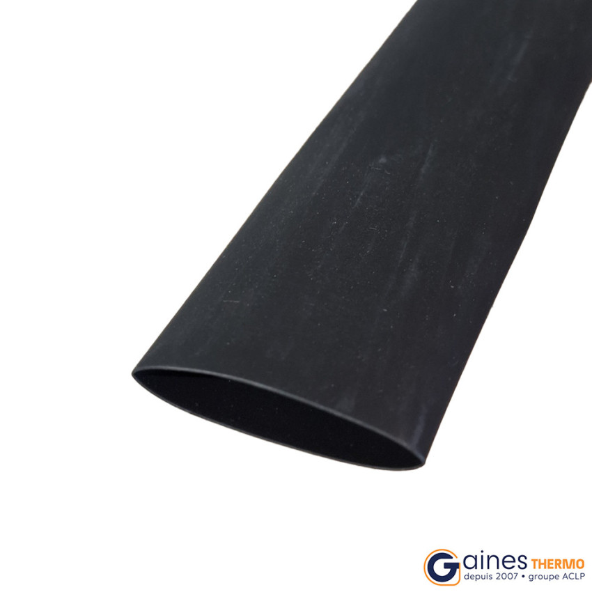 Manchon de gaine thermorétractable à paroi fine ronde noire rétreint 3:1 tenue à 135°C