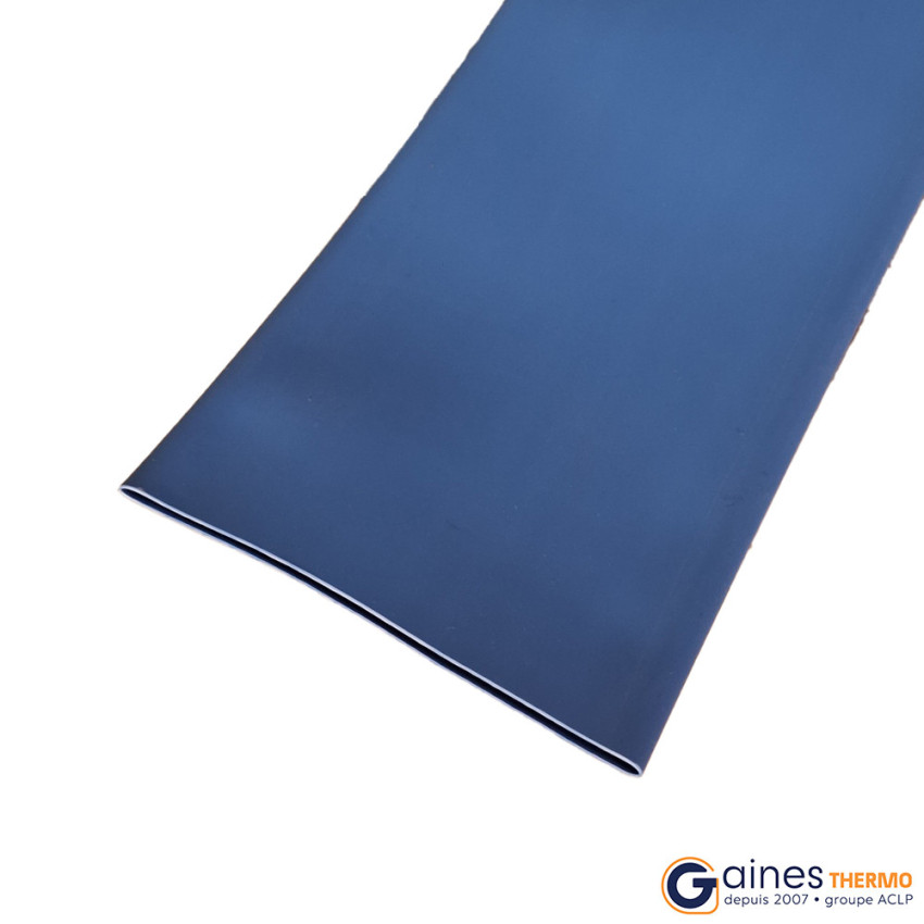 Manchon de gaine thermorétractable aplatie bleue ratio 2:1 tenue 125°C