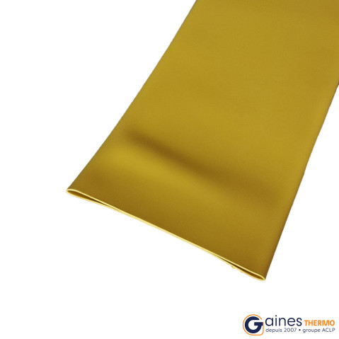 Manchon de gaine thermorétractable aplatie jaune ratio 2:1 tenue 125°C