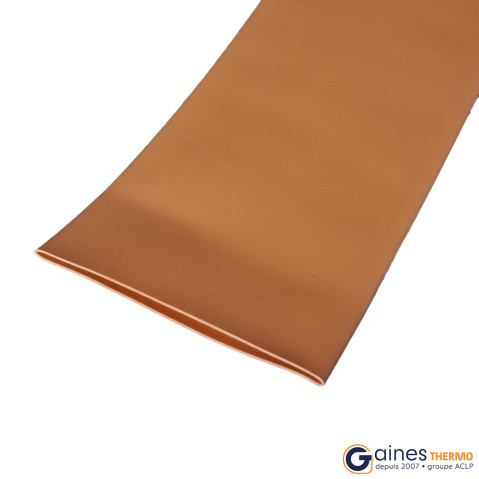 Sleeve heat shrinkable tubing orange flattened ratio 2:1 held 125° C