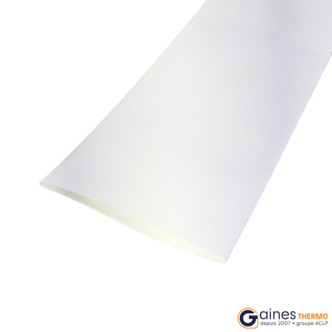 Manchon de gaine thermorétractable aplatie blanche ratio 2:1 tenue 125°C