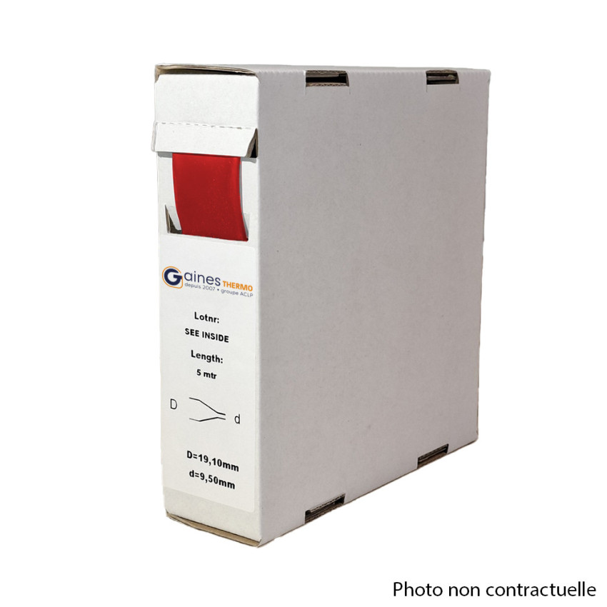 Boite distributrice de gaine thermorétractable à paroi fine rouge rétreint 3:1 tenue à 125°C