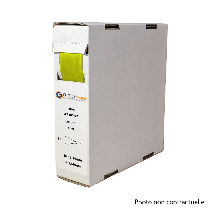 Distribution box heat shrinkable tubing yellow ratio 2:1 held 125° C