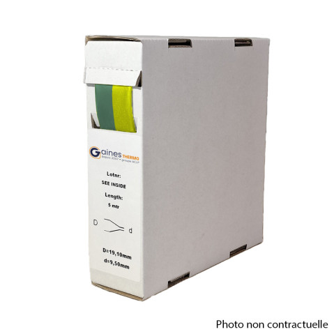 Distribution box heat shrinkable tubing green-yellow ratio 2:1 held 135° C