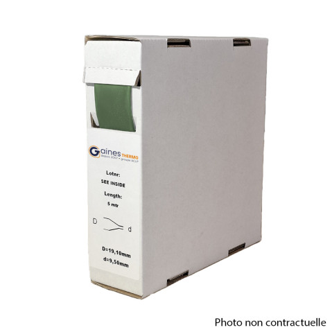 Boite distributrice de gaine thermorétractable verte ratio 2:1 tenue 125°C