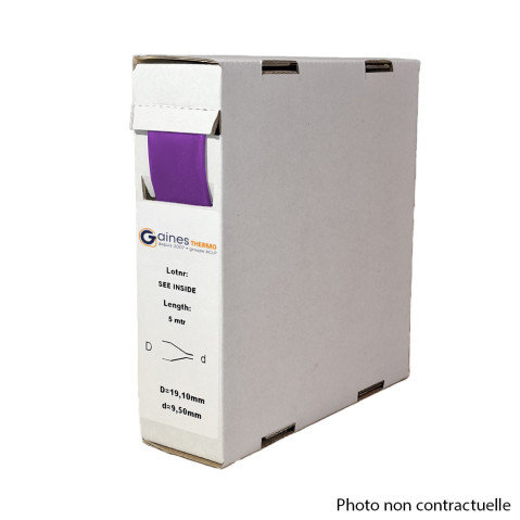 Distribution box heat shrinkable tubing violet ratio 2:1 held 125° C