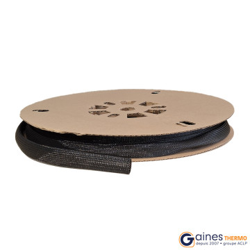 Stretch braided tubing extendable diameter from 3 to 72 mm on cardboard turret.