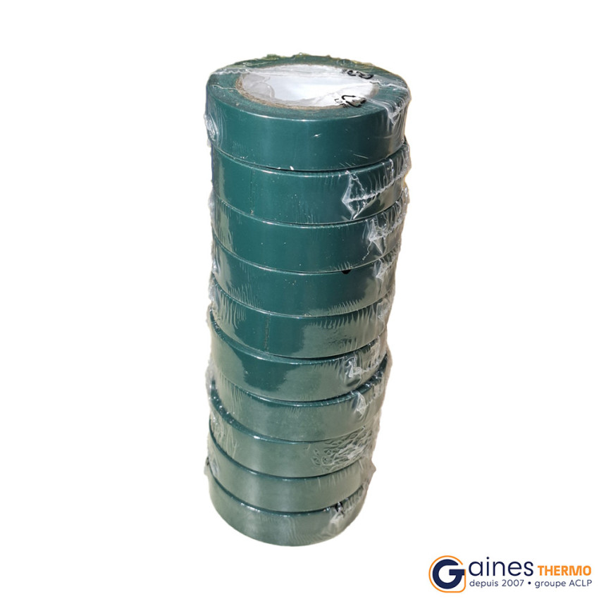 Ruban adhésif PVC vert largeur 15 mm longueur 10 m