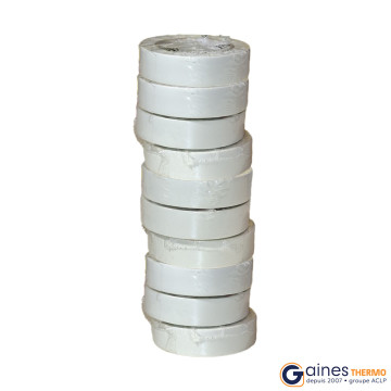 Ruban adhésif PVC blanc largeur 15 mm longueur 10 m