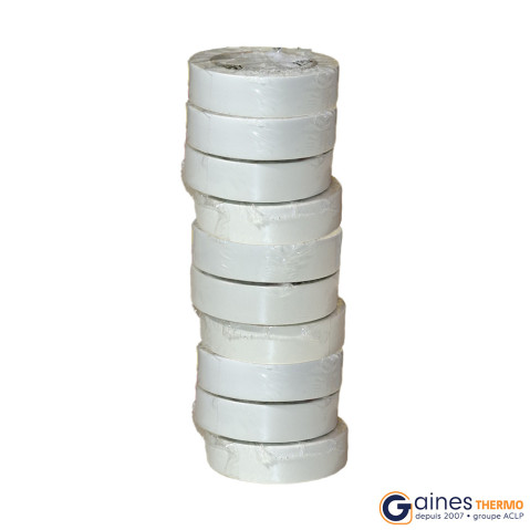 Ruban adhésif PVC blanc largeur 15 mm longueur 10 m
