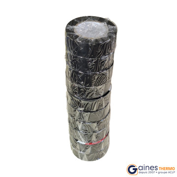 Ruban adhésif PVC noir largeur 19 mm longueur 10 m. lot de 10