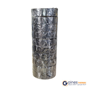 Pvc tapes black width 19 mm length 25 m. Lot of 10. thickness 0.13 mm