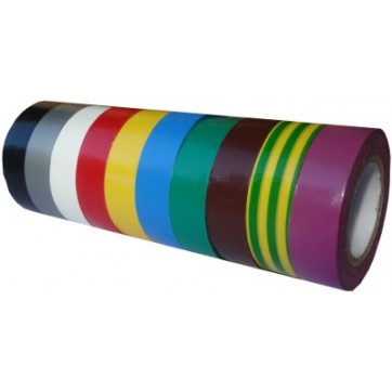 Adhesive tape pvc color width 19 mm length 10 m, set of 10 rlx