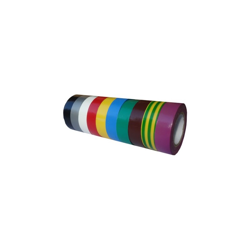 GTSE Lot de 6 rouleaux de ruban adhésif disolation électrique en PVC Multicolore 5 m x 19 mm 