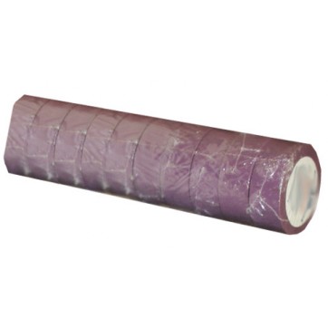 Ruban adhésif PVC violet larg 15 mm long 10 m, lot de 10 rlx