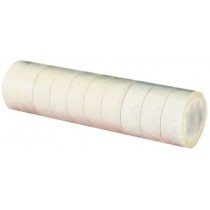 Ruban adhésif PVC blanc larg 15 mm long 10 m, lot de 10 rlx