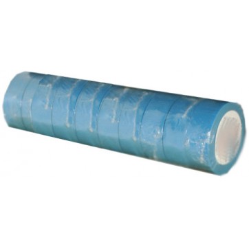Ruban adhésif PVC bleu larg 15 mm long 10 m, lot de 10 rlx