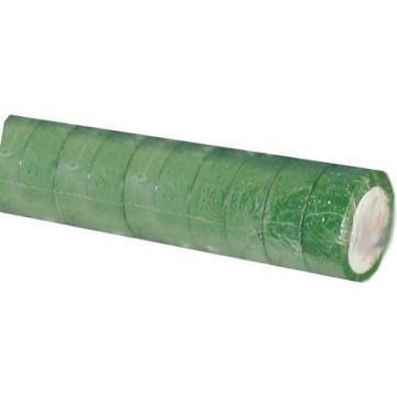 Adhesive tape pvc green width 15 mm length 10 m, set of 10 rlx