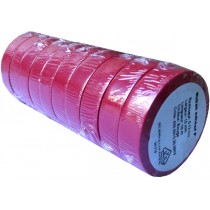 Adhesive tape pvc red width 15 mm length 10 m, set of 10 rlx