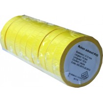 Adhesive tape pvc yellow width 15 mm length 10 m, set of 10 rlx