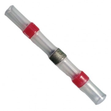 100 red insulated solder heat shrink butt connector 0.8 - 2 mm²