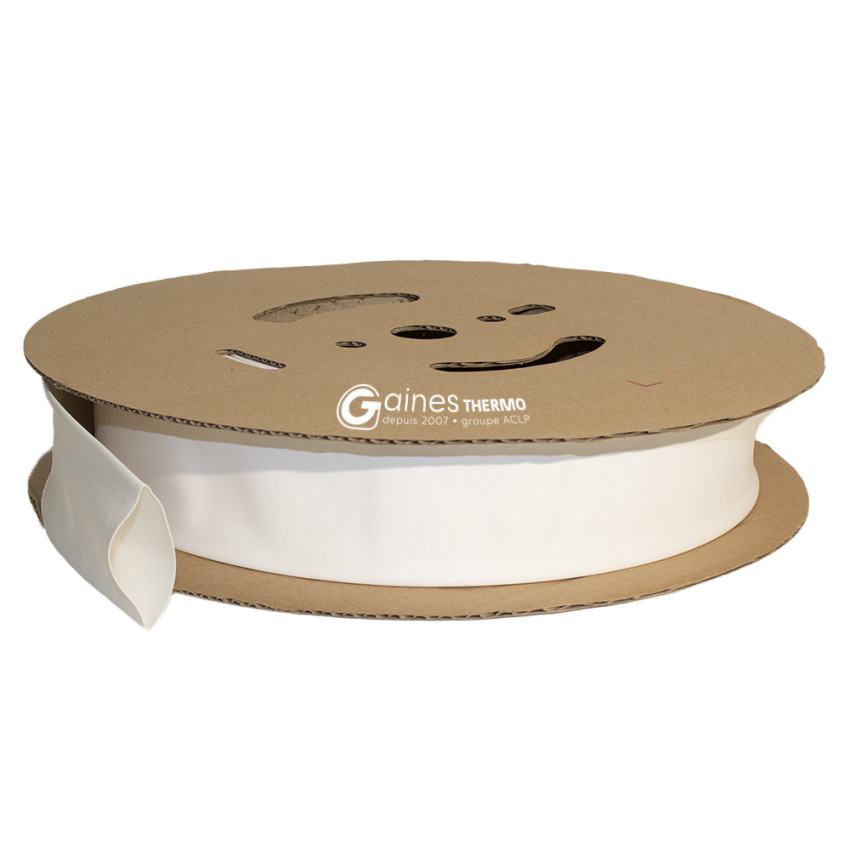 Bobine de gaine thermorétractable à paroi fine aplatie blanche rétreint 3:1 tenue à 125°C